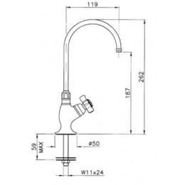 Кран для фильтра, Nicolazzi, Mini El Capitan, цвет-Raw Brass