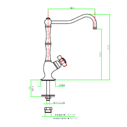 Кран для воды, Nicolazzi, Mini D.Anglaises, цвет-Raw Brass