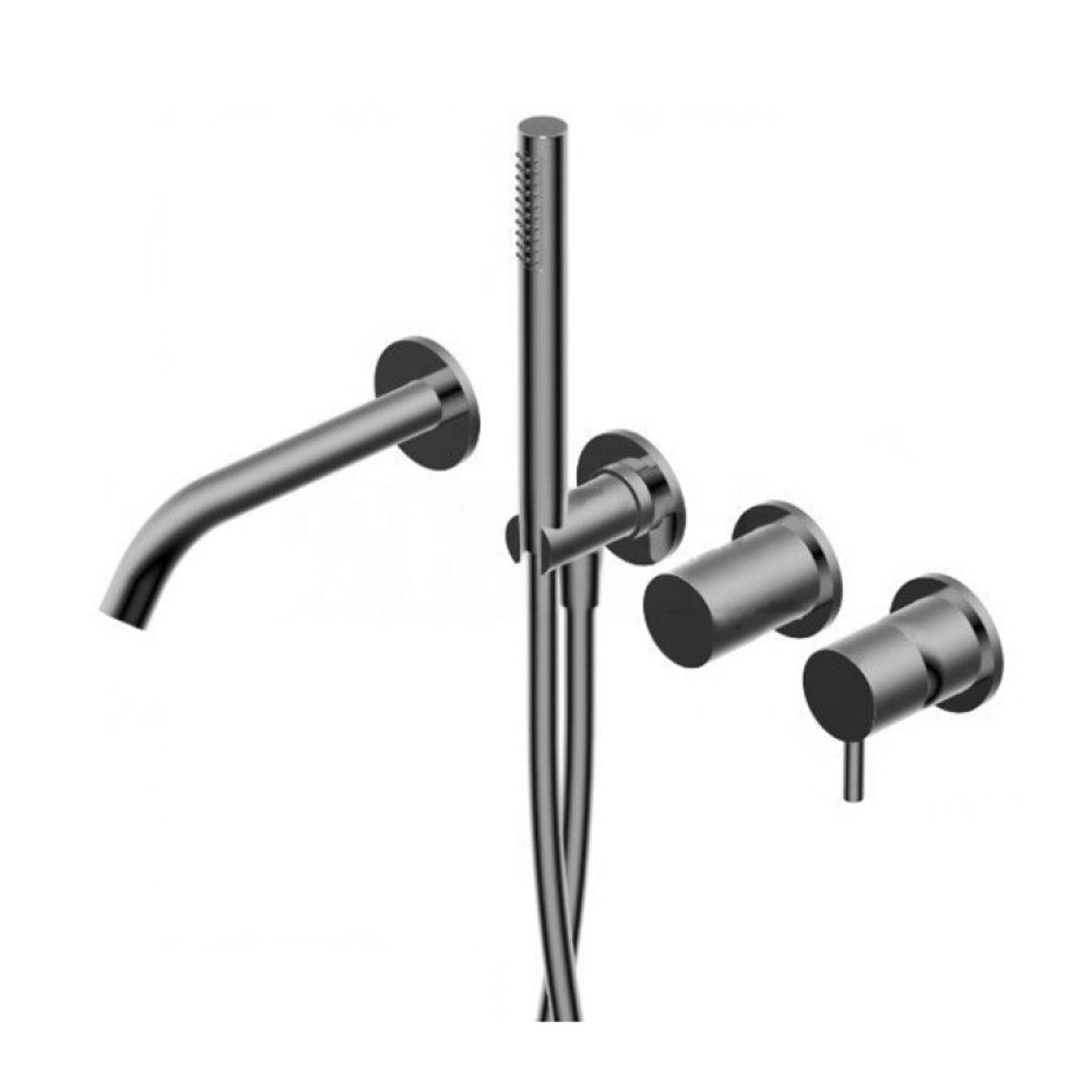 Смеситель для душа, Ritmonio, Diametro35 S, на 2/3 потребителя, цвет-Brushed Black Chrome