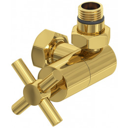 Вентиль, Сунержа, 3D, G 1/2" НР х G 3/4" НГ, правый, крест, цвет-золото