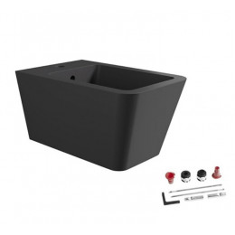 Биде, Alice, Hide, подвесной, шгв 350*550*285, Aliglaze+, с набором для крепления, цвет-черный матовый