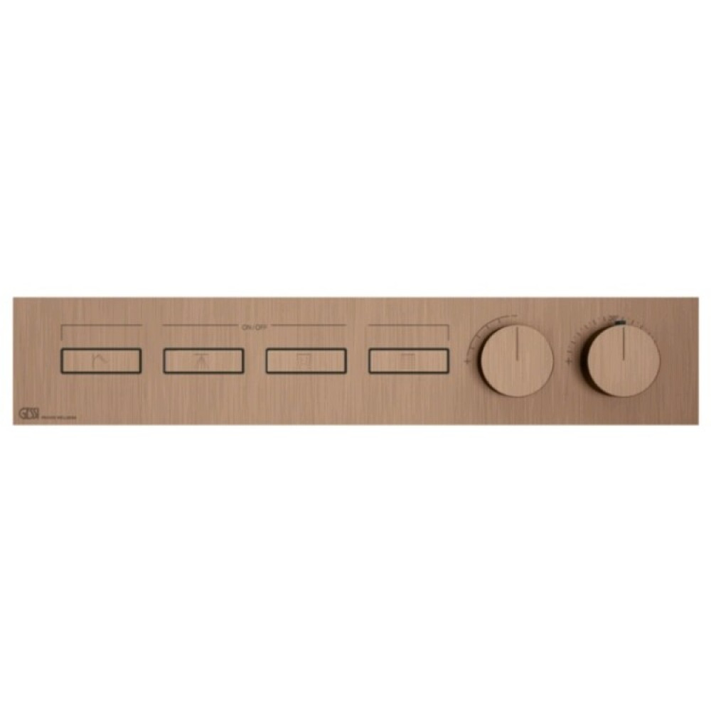 Смеситель для душа, Gessi, HI-FI, на 4 потребителя, цвет-Copper Brushed PVD