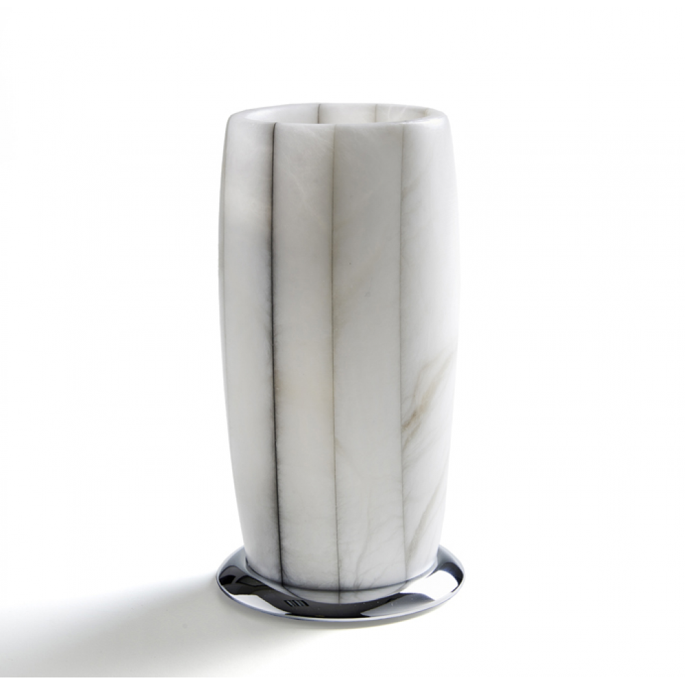 Стакан, 3SC, Rigato, шв 80*150, цвет-алебастр/никель сатинированный полированный