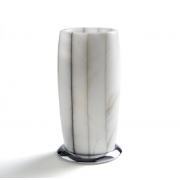 Стакан, 3SC, Rigato, шв 80*150, цвет-алебастр/никель сатинированный полированный