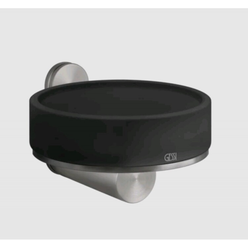 Мыльница, Gessi, 316, шгв 115*127.5*75, цвет-чёрный/Steel Brushed