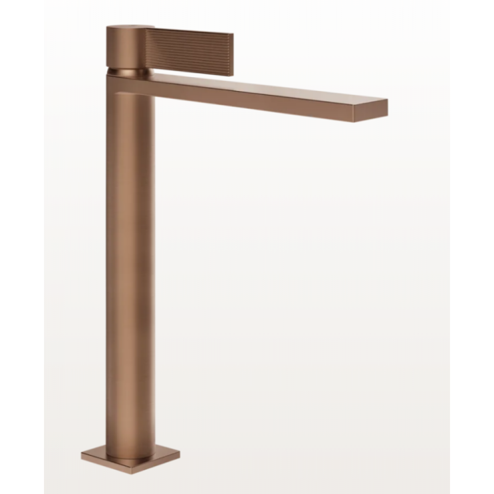 Смеситель для раковины, Gessi, Inverco Rigato, цвет-Copper Brushed PVD