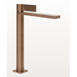 Смеситель для раковины, Gessi, Inverco Rigato, цвет-Copper Brushed PVD