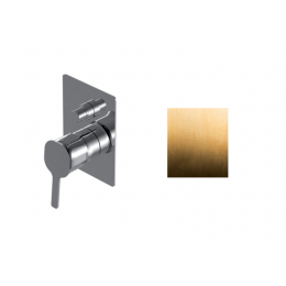 Смеситель для душа, Ritmonio, Taormina, на 2 потребителя, ручка с рычагом-PR35MC101GOX, цвет смесителя и ручки-золото брашированное (Brushed Gold)