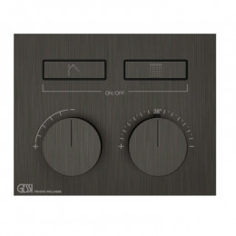 Смеситель для душа, Gessi, HI-FI, на 2 потребителя, цвет-Black Metal Brushed PVD