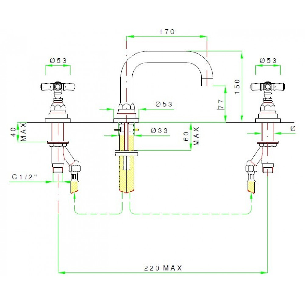 Смеситель для раковины, Nicolazzi, Agora, цвет-хром