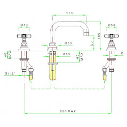Смеситель для раковины, Nicolazzi, Agora, цвет-хром