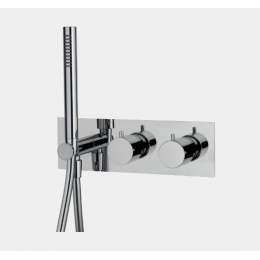 Смеситель для душа, Fima Carlo Frattini, Fimatherm, на 2 потребителя, цвет-брашированный чёрный хром