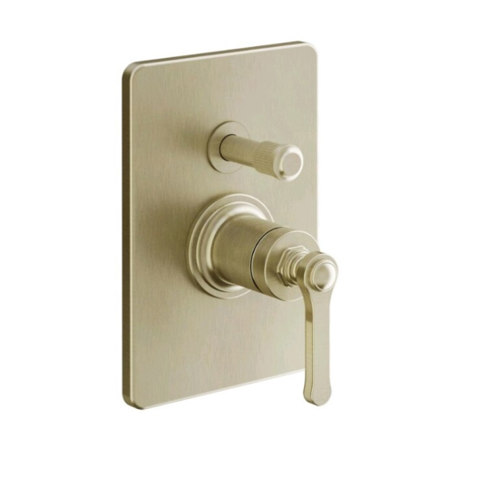 Смеситель для душа, Gessi, VENTI20, на 2 потребителя, цвет-Brushed Brass PVD