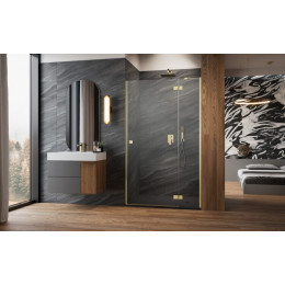 Неподвижная стенка, Radaway, Essenza 8 DWJ, шв 337*2000, Brushed Gold, цвет стекла-прозрачный, Easy Clean