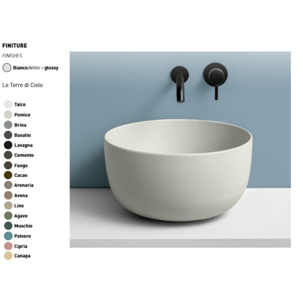 Раковина, CIELO, Era, шгв 450*450*240, отверстия для смесителя-отсутствуют, цвет-Talco