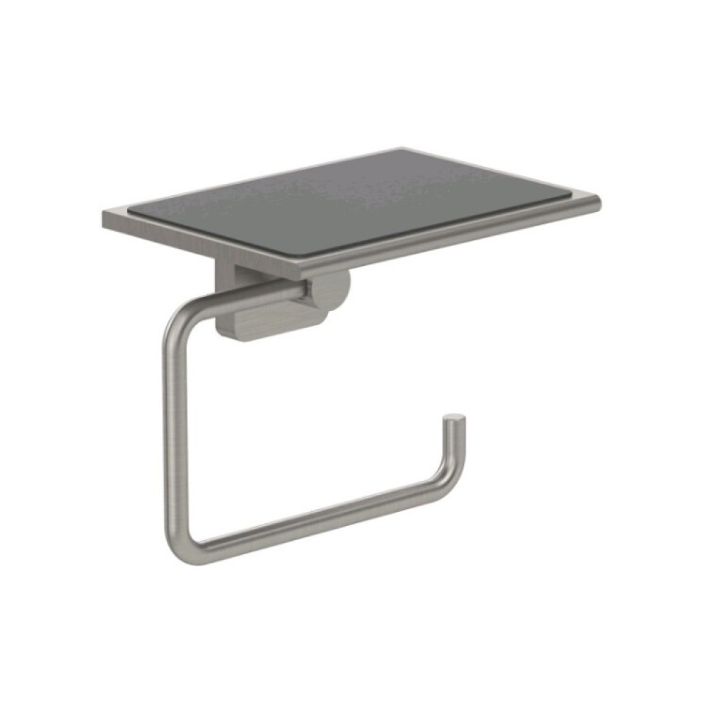 Бумагодержатель, Kludi, VELA S, без крышки, с полкой, шгв 139*100*122, цвет-никель брашированный