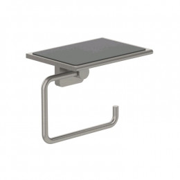 Бумагодержатель, Kludi, VELA S, без крышки, с полкой, шгв 139*100*122, цвет-никель брашированный