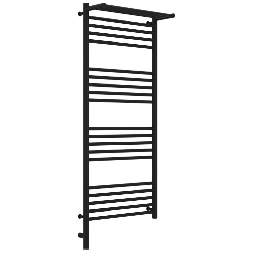 Полотенцесушитель, Сунержа, Богема 3.0, с 1 полкой, шгв 532*214*1324, нижнее слева, МЭМ, цвет-черный матовый