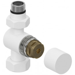 Вентиль, Сунержа, G 1/2" НР х G 3/4" НГ, прямой, под шестигранник, цвет-белый матовый