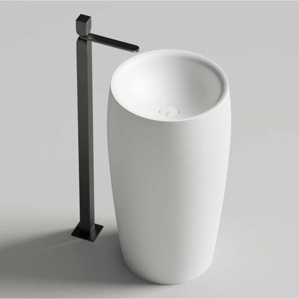 Раковина, Salini, ALDA, шгв 470*470*900, отверстия для смесителя-отсутствуют, цвет-RAL 7044