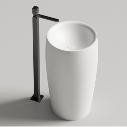 Раковина, Salini, ALDA, шгв 470*470*900, отверстия для смесителя-отсутствуют, цвет-RAL 7044