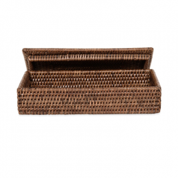 Контейнер универсальный, Decor Walther, BASKET, с крышкой, шгв 300*160*60, цвет-ротанг темный (Rattan dunkel)