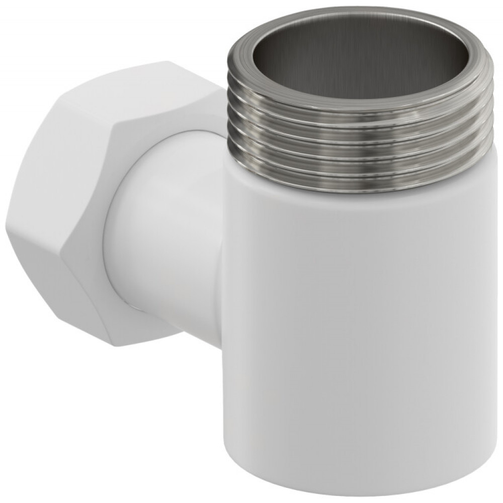 Уголок, Сунержа, переходной, присоединительный размер-НР G 1" / НГ G 3/4", цвет-белый матовый