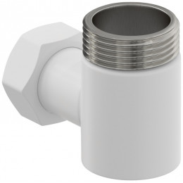 Уголок, Сунержа, переходной, присоединительный размер-НР G 1" / НГ G 3/4", цвет-белый матовый