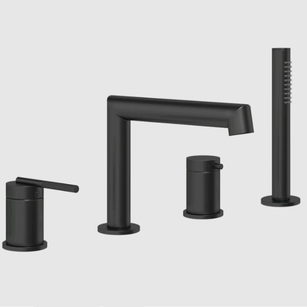 Смеситель для ванны и душа, Gessi, Ingranaggio, цвет-черный матовый