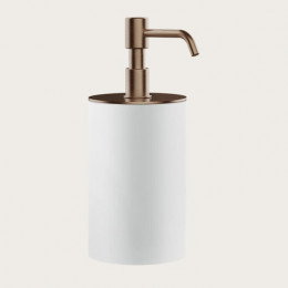 Дозатор для жидкого мыла, Gessi, Rilievo, шгв 75*97*194, цвет дозатора-Copper Brushed PVD/белый