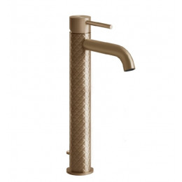 Смеситель для раковины, Gessi, 316 Intreccio, цвет-Warm Bronze Brushed PVD