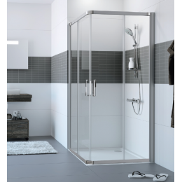 Душевое ограждение, Huppe, Design Pure, шгв 900*1100*2000, матовое серебро, цвет стекла-прозрачный