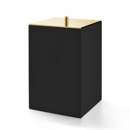 Урна, 3SC, BeMood Black, с крышкой, шгв 200*200*320, цвет-черный/золото матовое