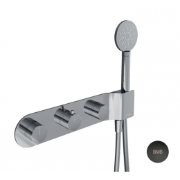 Смеситель для душа, Carimali, QTime, цвет-черный металл брашированный