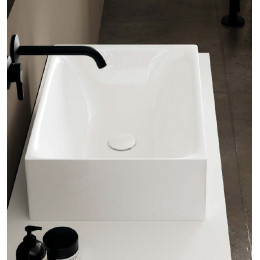 Раковина, Scarabeo, Skinny, шгв 500*360*150, отверстия для смесителя-отсутствуют, цвет-белый