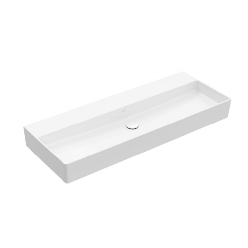 Раковина, Villeroy&Boch, Memento 2.0, шгв 1200*470*135, отверстия для смесителя-отсутствуют, цвет-альпийский белый