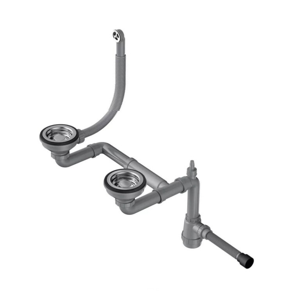 Слив-перелив, OMOIKIRI, для полуторачашевых моек, цвет-нержавеющая сталь