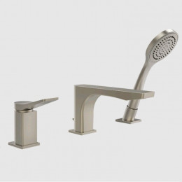 Смеситель для ванны и душа, Gessi, Rilievo, цвет-Finox Brushed Nickel