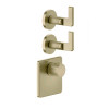 Смеситель для душа, Gessi, Inciso Bath&Shower, на 2 потребителя, цвет-Brushed Brass PVD