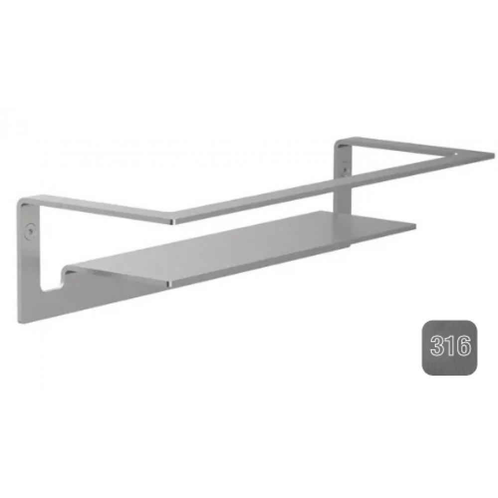 Полка, Almar, 316 Stainless Steel, шгв 300*140*70, цвет-Gun Metal Brushed PVD AISI 316 (Товар заказной, возврату не подлежит)