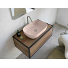 Раковина, Scarabeo, Glam, шгв 560*390*140, отверстия для смесителя-отсутствуют, цвет-Antique Pink matt