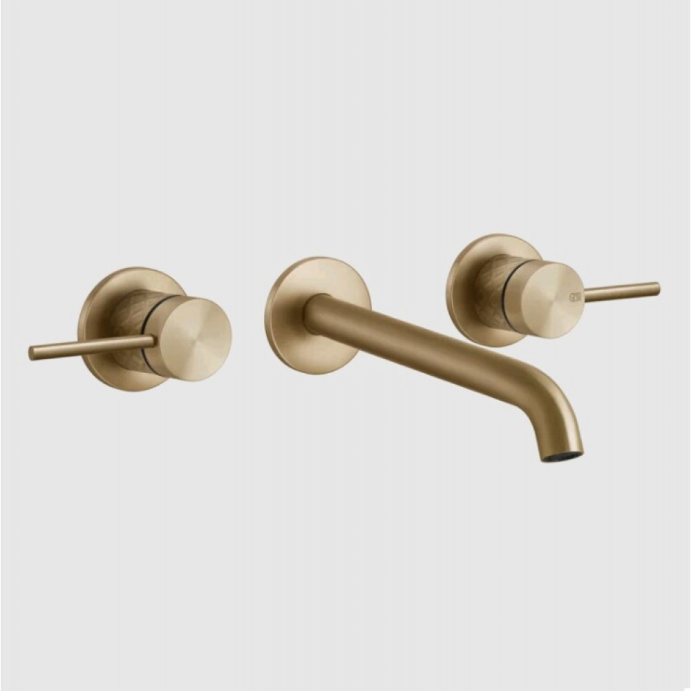 Смеситель для раковины, Gessi, 316 Intreccio, цвет-Warm Bronze Brushed PVD