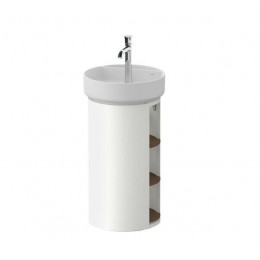 Тумба под раковину, Duravit, White Tulip, шгв 410*410*751, раковина-необходимо заказать, цвет-белый шелковисто-матовый/американский орех