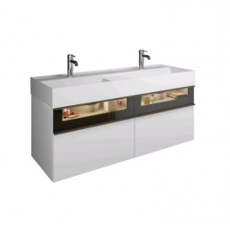 Тумба под раковину, Burg, Yumo, шгв 1315*470*610, раковина-в комплекте, цвет-белый матовый