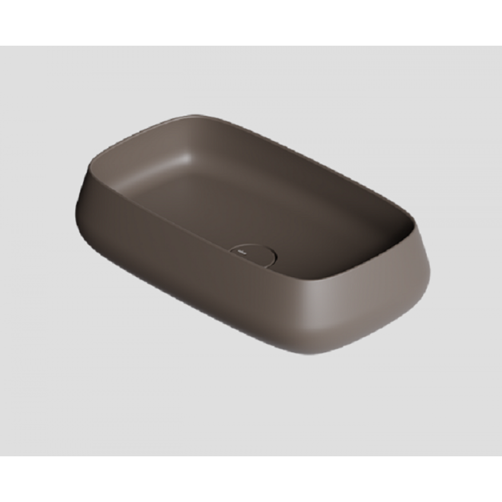 Раковина, Alice, NUR, шгв 600*350*140, отверстия для смесителя-отсутствуют, Aliglaze+, цвет-кофе матовый (Coffee matt)