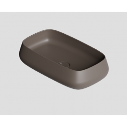 Раковина, Alice, NUR, шгв 600*350*140, отверстия для смесителя-отсутствуют, Aliglaze+, цвет-кофе матовый (Coffee matt)