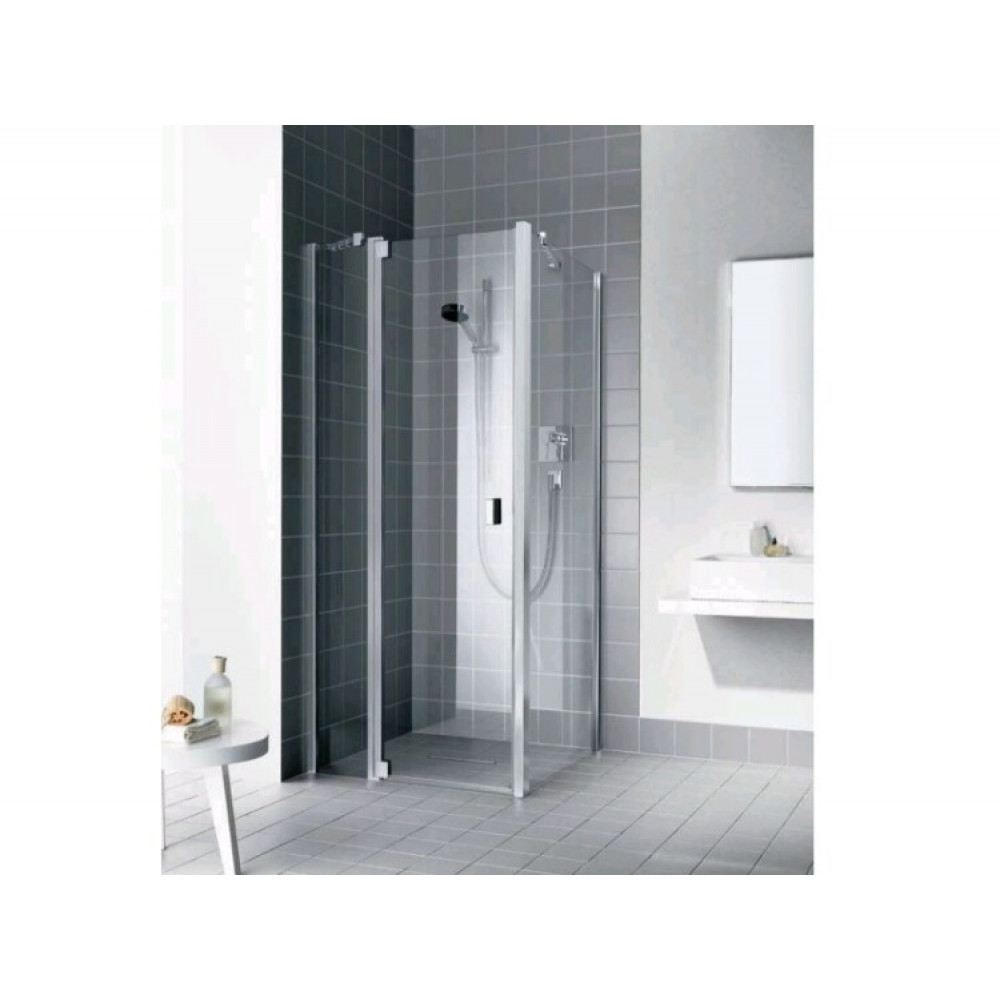 Дверь, Kermi, Raya, шв 1000*2000, петли-справа, серебристый глянцевый, цвет стекла-прозрачный