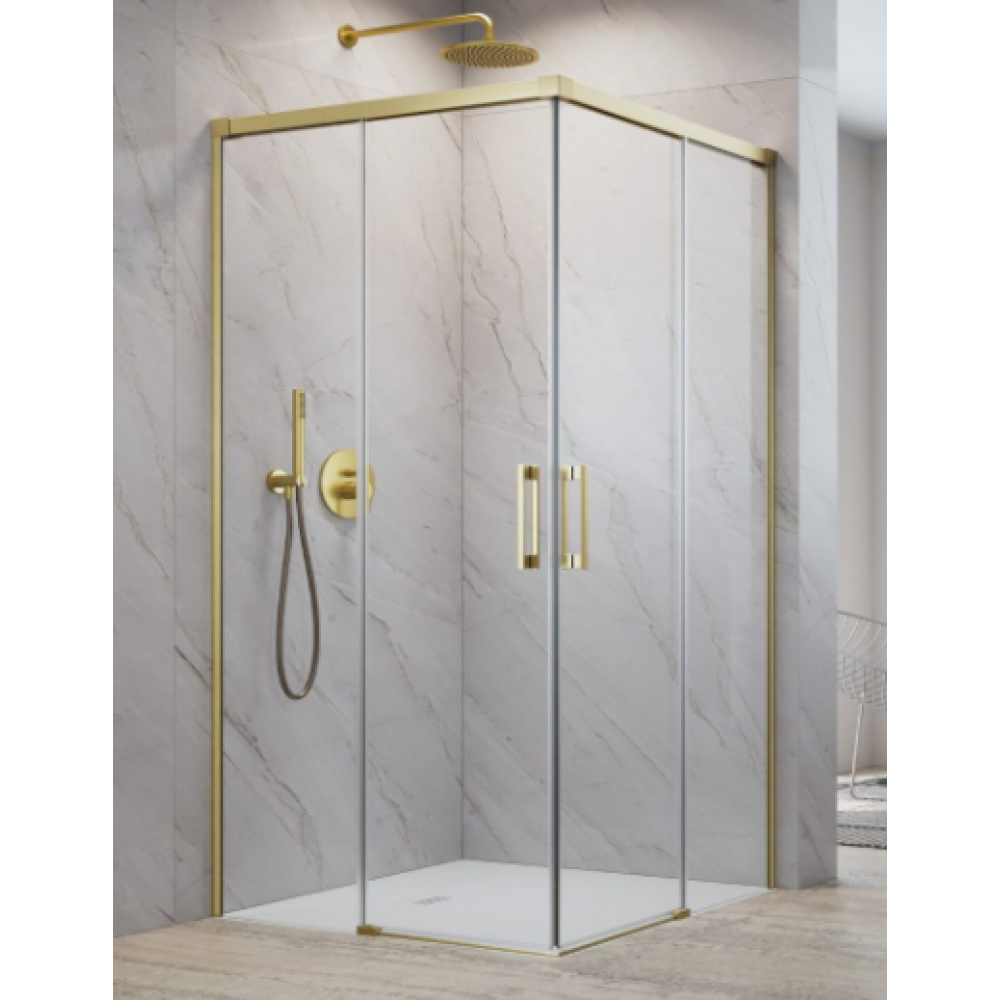 Дверь, Radaway, Idea KDD, шв 900*2005, петли-слева, золото брашированное, цвет стекла-прозрачный, Easy Clean