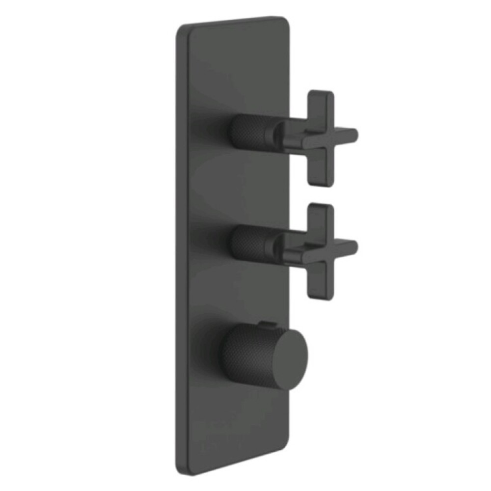 Смеситель для душа, Gessi, Inciso Bath&Shower, на 2 потребителя, цвет-черный матовый