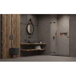 Дверь, Radaway, Essenza Pro DWJ, шв 1200*2000, петли-слева, GunMetal Brushed, цвет стекла-прозрачный, Easy Clean